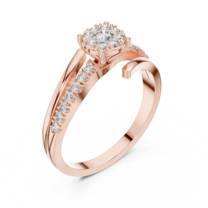 Anillo de Diamantes en Oro Rosa, Joyería Elegante y Brillante para Mujer, Ideal para Bodas, Compromisos, Fiestas y Regalos - Product Image 3