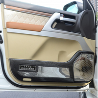 Protection de panneau anti-coup de pied pour Toyota Land Cruiser 200 LC200 2008-2021, style fibre de carbone, ABS, accessoires intérieurs de voiture