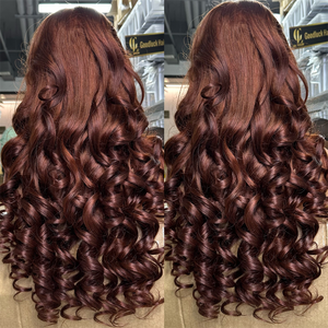 GL siêu đôi rút ra những lọn tóc bồng bềnh 350% mật độ cao sóng lỏng đầy đủ 13*4 tóc giả phía trước thả Vận chuyển nhanh - Product Image 1