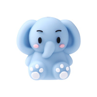 Vente en gros de perles en silicone 3D tridimensionnelles, perles mignonnes en forme d'animaux, perles pour bébé, colle pour dents de bébé, perles en silicone de dessin animé, éléphant