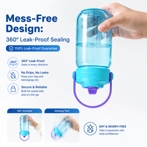 Bouteille d'eau Tritan pour enfants avec poignée <span class=keywords><strong>de</strong></span> transport, sans BPA, 500 ml, écologique, avec paille, anti-fuite, pour l'école et les voyages, OEM - Product Image 3