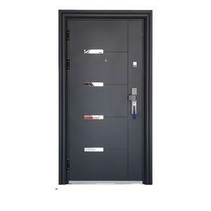 Porte extérieure moderne en acier de haute qualité, robuste, durable, étanche, résistante au vent, à ouverture latérale, pour usage hôtelier, finition extérieure - Product Image 1