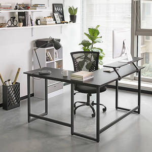 Konsolen tisch aus Holz im Industries til mit <span class=keywords><strong>3</strong></span> Schubladen Rustikal Braun Schwarz L-förmiger Büro <span class=keywords><strong>computer</strong></span> tisch mit Monitorst änder - Product Image 1