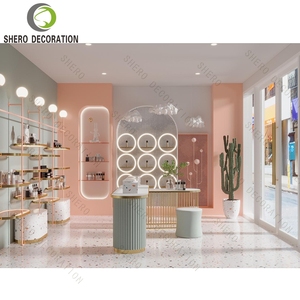 Cosmetic Display Cabinet Small Beauty Retail Shelf LED <b>Showcase</b> Furniture Shopping Mall Skin Care Shop Design - Product Image 5