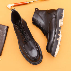 S0193N Bottes Martin de style britannique pour hommes en cuir de <span class=keywords><strong>vachette</strong></span> d'hiver avec fermeture à fond épais Bottes courtes de style rétro-Accès <span class=keywords><strong>VIP</strong></span> - Product Image 2