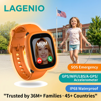 Montre connectée pour enfants LAGENIO avec écran carré de 1,7 pouce, appels vidéo HD, GPS+WIFI+LBS, localisation SOS, mode IP68, montre connectée pour enfants