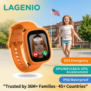 นาฬิกาสมาร์ทวอทช์สำหรับเด็ก LAGENIO หน้าจอสี่เหลี่ยม <span class=keywords><strong>1</strong></span>.7 นิ้ว รองรับ 4G โทรวิดีโอคอลความคมชัดสูง ระบุตำแหน่งด้วย GPS+<span class=keywords><strong>WIFI</strong></span>+LBS  ปุ่ม SOS ระดับกันน้ำ IP68 โหมดต่างๆ มากมาย - Product Image 1