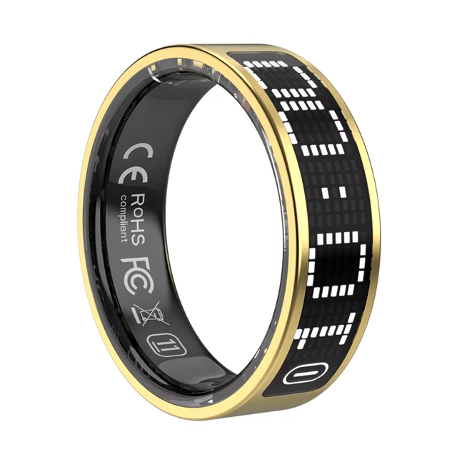 IP68 Waterproof Digital LED Display Screen Smart Ring Time Date Touch Button Muslim Counter Heart Rate HRV Health Tracker Ring