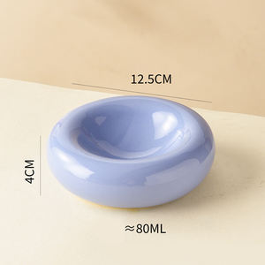 Bonito em forma de donut cerâmica Cat Feeding <span class=keywords><strong>Bowl</strong></span> Simples Estilo Moderno Pet Água Food <span class=keywords><strong>Bowl</strong></span> para Gatos - Product Image 6
