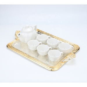 Trang Trí Bàn Cà Phê Trang Trí Nội Thất Khay, Thanh Kim Loại Phục Vụ Khay, Vàng Bạc Thổ Nhĩ Kỳ Trà Cà Phê Phục Vụ Khay Xử Lý - Product Image 4