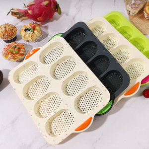 Poêle à baguette antiadhésive en silicone avec 8 perforations <span class=keywords><strong>de</strong></span> gouttière <span class=keywords><strong>Pain</strong></span> français <span class=keywords><strong>Jambon</strong></span> Burger Buns <span class=keywords><strong>Sandwich</strong></span> Rolls-Plats et casseroles <span class=keywords><strong>de</strong></span> cuisson - Product Image 6