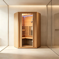 Ruang Sauna Inframerah 3-4 Orang, Sauna Cahaya Merah, Sauna Inframerah Spektrum Penuh Low EMF untuk Apartemen