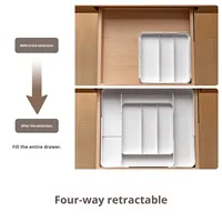 Boîte de rangement LANZYLO ODM en plastique ABS pour tiroir, organisateur extensible pour couverts et baguettes, avec compartiments, pour la maison et la cuisine
