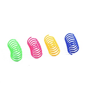 ของเล่นแมวสปริงหลากสี 4 ชิ้น - ของเล่นแมวพลาสติกแบบม้วน สำหรับขายส่ง - Product Image 1