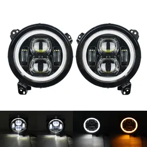 9 inch Led Headlight Kit For Jeep Wrangler JL Round Headlights Hi-low Beam DRL Turn Signals