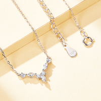 Pendentif simple en forme de marquise 2*4mm, bijoux en argent véritable, collier en argent sterling 925 pour femmes