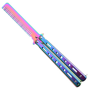 Pettine a Farfalla in Acciaio Inossidabile per Allenamento, <span class=keywords><strong>Spazzola</strong></span> per Capelli per Pratica Balisong, Strumento per Flipping per Principianti - Product Image 6