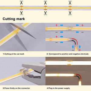 Kit de tira de luz LED COB CCT de 24V, 10m, 2700k-6500k, regulable, con control remoto y fuente de alimentación - Product Image 6
