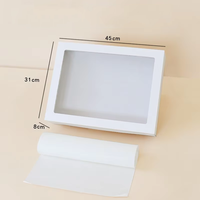 Boîte de Traiteur Grande en Carton Ondulé à Vente Directe, Fenêtre Transparente, Emballage Alimentaire Kraft pour Traiteur, Fruits et Cadeaux, Matériaux Recyclés