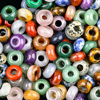 Perles Donut en Pierre Naturelle en Gros avec Trou, Perles Entretoises Mixtes en Pierres Précieuses pour Accessoires de Bijoux