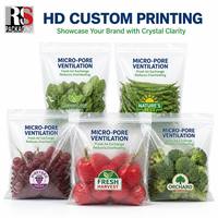 Op maat gemaakte micro-perforated zakjes, food grade BOPP, hitteverzegelbaar, voor salade en groenten, hoge kwaliteit diepdruk, retailmerk