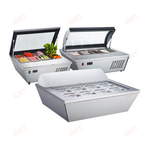 折りたたみ式ガラスカバー付き8*1/6 GNパン対応カウンター上ジェラート冷凍庫ショーケース 220v 110V 67l 77L 87L アイスクリーム冷蔵庫ディスプレイ - Product Image 2
