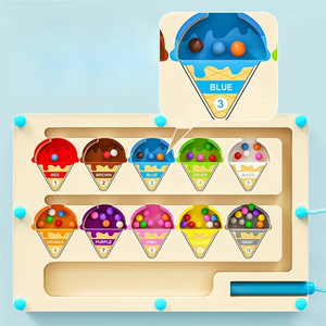 Tableau de labyrinthe magnétique, jeu de tri de couleurs avec perles, entraînement logique, logo personnalisé, petite série, commande mixte - Product Image 2