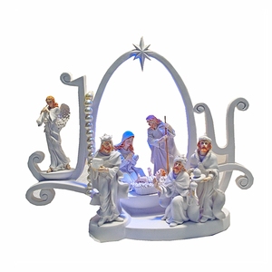 Scène de créativité avec Figurine peinte à la main, 21 cm, décor de noël, cadeau de fête religieuse, Figurine peinte à la main - Product Image 5