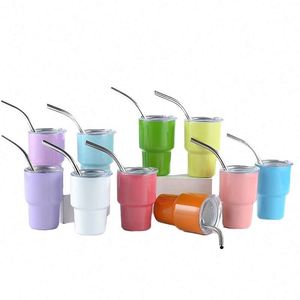 Vaso Térmico Ecológico Personalizado con Logotipo, Mini Vaso de Acero Inoxidable de 2oz con Tapa de Plástico y Pajita, Aislamiento Térmico de 12-24 Horas, Diseño Atractivo - Product Image 1