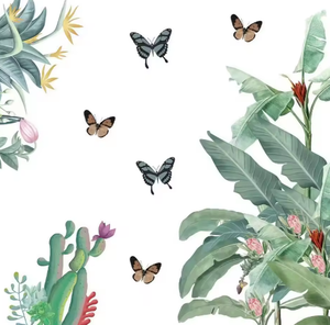 Personalizado nueva planta verde hoja de plátano <span class=keywords><strong>Cactus</strong></span> mariposa hoja verde pegatina de pared pintura decorativa para niños papel tapiz - Product Image 3