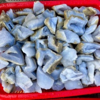 Agate bleue Druzy de haute qualité, cristal de quartz naturel brut pour la méditation Feng Shui et la guérison