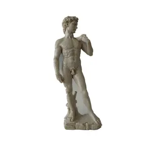 現代の彫刻ポリレジンアートクラフト有名な石のような裸の男デビッド像