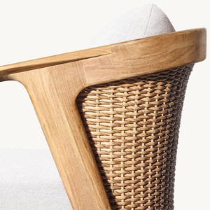 Silla de Jardín de Teca Sudamericana de Lujo con Cojín de Secado Rápido, Muebles Cómodos <span class=keywords><strong>para</strong></span> <span class=keywords><strong>Exteriores</strong></span> <span class=keywords><strong>para</strong></span> Patio - Product Image 5