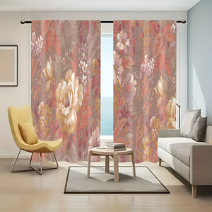 Cortinas Transparentes Florales Modernas y Elegantes en Rosa y Morado, Cortinas de Velo que Filtran la Luz de 90 g/m², 100 % Poliéster con Ojales - Product Image 1
