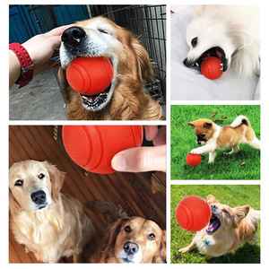 <b>Dog</b> Rubber Squeaking <b>Ball</b> Solid Color Boredom Buster Interactive Toy For Pets - Product Image 1