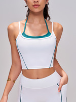 Combinaison de yoga une pièce sans manches à fines bretelles pour femme, effet push-up, sans couture, en nylon et élasthanne, séchage rapide, pour l'entraînement