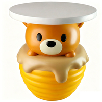 Verspielte Bären-Honigglas-Harzskulptur, handgefertigt, handbemalt, Designer-Beistelltisch, Heimdekor, Sofaecktisch-Ornament-Modell