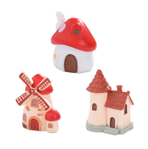 Statuetta in Resina Castello delle Fiabe, Decorazione per Torta a Tema Principessa, Casa a Forma di Fungo, Mulino Olandese, Miniatura <span class=keywords><strong>Villaggio</strong></span> Olandese - Product Image 1