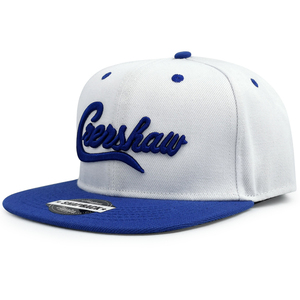 Casquette à rabat blanche Oem pour jeunes hommes, bleu blanc démarreur vierge sport 6 panneaux Hip Hop Vintage casquette 3d broderie casquette à rabat personnalisée - Product Image 1