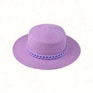 Chapeau de soleil d'extérieur unisexe en paille à large bord, avec chaîne colorée, style sombrero, décontracté et tendance - Product Image 3