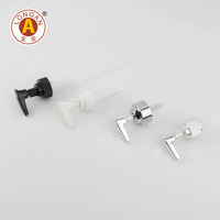 Pompe à savon en plastique ABS noir coloré 24/1CC lisse et côtelée avec clip de verrouillage, pompe à lotion en plastique pour maquillage