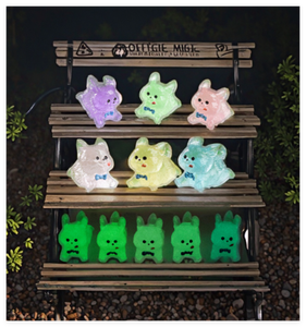 Luminoso brillante dibujos animados miniaturas animales estatuas estatuilla caniche francés Toro perro resina decoración patio jardín centro hadas - Product Image 1