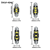 TECH-KING Canbus C5W LED Plafonnier intérieur de voiture 31mm 36mm 39mm 41mm C5W 3SMD 3030 Lampe de lecture automobile et feux arrière de plaque d'immatriculation