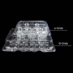 Customized 6-Grid <b>Clear</b> PET Plastic Food Grade <b>Cake</b> <b>Box</b> Clamshell Food Packaging - Product Image 5