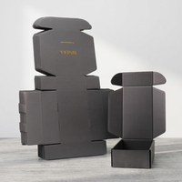 Boîtes d'expédition en carton ondulé noir personnalisées en gros avec logo, emballage d'expédition de grande taille pour vêtements, e-commerce, commande en gros