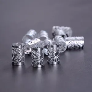 Anillo de pelo dorado/plateado con agujero de 15mm <span class=keywords><strong>para</strong></span> trenzas, cuentas de <span class=keywords><strong>Rastas</strong></span>, pinza de pelo ajustable - Product Image 4