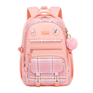 Mochila Escolar Ligera Oxford 2025 con Diseño a Cuadros para Niñas de Primaria 1-3-6 - Product Image 5