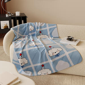 Iris Valley Dog Flannel <b>Blanket</b> Blue Cartoon Puppy Thickened Winter Sofa Office Nap Cover - Product Image 2