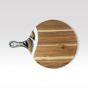 Tabla de cortar redonda de madera de acacia de 12 pulgadas de la mejor calidad con mango, tabla de cocina multifuncional para negocios y regalos promocionales - Product Image 2