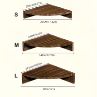 Étagères murales flottantes en bois, étagères d'angle rustiques à deux niveaux pour la salle de bain, étagère flottante en bois